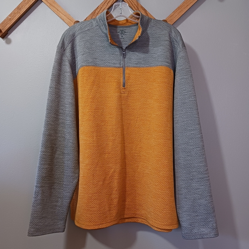 G.H. Bass & Co Yellow/Grey Textured Quarter Zip Men's